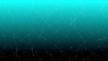 Vibrant blue sparkling abstract connection web network animation, data visualization, floating plexus geometric lines video