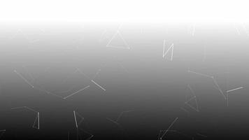 Black and white abstract geometric gradient floating polygonal shapes line connection network futuristic smooth animation background video