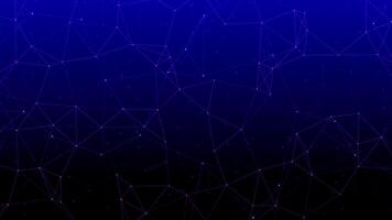 Dark web flow plexus polygon geometric connection network floating data web animation background, vibrant blue and black gradient backdrop video