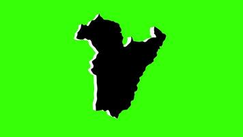 green screen 3d map of Bie Province in angola video