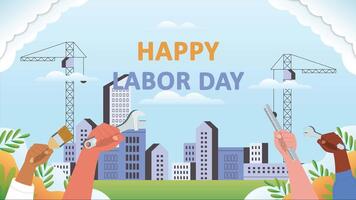Happy Labor Day Text Animation video