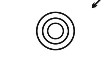 Arrow Target Animation Version Lineart Icon in the center of the target for Branding, Ads, Social Media, Website etc video