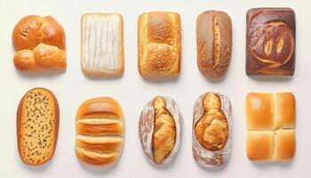 Sourdough bread bun baked for breakfast multi shape pastry photo