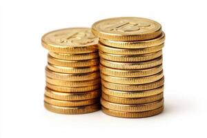 Shimmering Gold Coins Stacks for Marketing and Branding photo