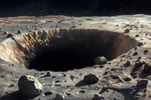 The Moons Hidden Depths A Gigantic Crater with a Dark Core photo