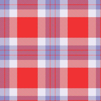 Soft Lavender Blue Seamless Tartan with Deep Cherry Red accents Textile Design