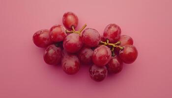 Red grape fresh organic fruit snack real food on pink background photo