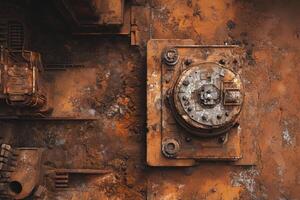 texture featuring layers of rust and dust in an orange-brown color palette photo