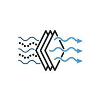 Air Purifier and Air Filter Line Icons. Solid Particle Filter, Dust Cleaner, HEPA Filtration, Allergen Remover, Illustration. vector