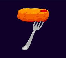 Fast food nugget cartoon font digit 7 seven vector