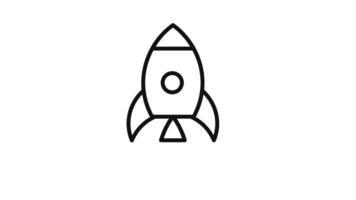 Rocket Startup Animation Version Lineart Icon rocket startup for Branding, Ads, Social Media, Website etc video