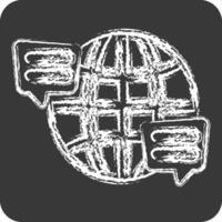 Icon Language. related to Speech symbol. chalk Style. design editable vector