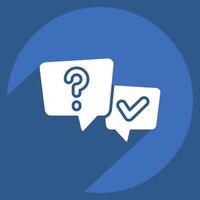 Icon FAQ. related to Speech symbol. long shadow style. design editable vector