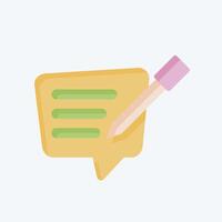 Icon Text Message. related to Speech symbol. flat style. design editable vector