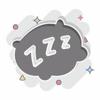 Icon Pillow. related to Bedding symbol. comic style. design editable vector