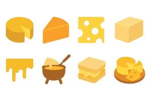 Cheese Icon Set for Dairy Food Design and Culinary Projects vector