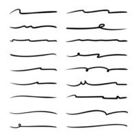 Collection of Hand-Drawn Underlines and Decorative Lines vector
