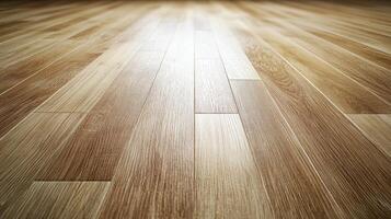 Beautifully finished wooden floor showcasing intricate grain patterns in a well-lit room photo