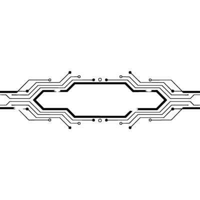 Abstract Circuit Board Frame on Light Grey Background