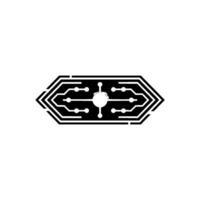 Futuristic Circuit Board Minimalist Tech on White vector