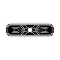 Modern Tech Abstract Circuit Board in Black White, Clean vector