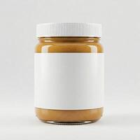 A peanut butter jar with a plain white jar isolated photo