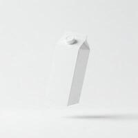 A mock plain white Juice or Milk carton isolated on white photo