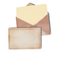 Vintage Watercolor Envelope and Card Set with Paper Texture png