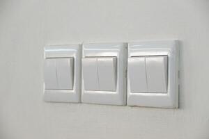 Hotel open room card system with light switch white wall. Horizontal photo