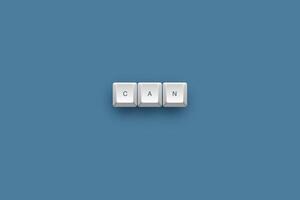 Can text on a 3d keyboard button with shadow concept series photo