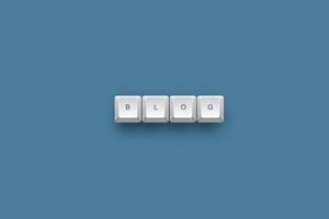 Blog text on a 3d keyboard button with shadow concept series photo