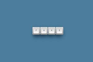 Fake text on a 3d keyboard button with shadow concept series photo