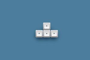 Up down right left arrows on a 3d keyboard button concept series photo