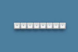 Security text on a 3d keyboard button with shadow concept series photo