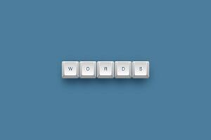 Words text on a 3d keyboard button with shadow, concept series photo