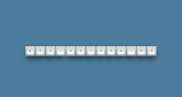 Brainstorming text on a 3d keyboard button with shadow concept series photo
