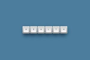 Health text on a 3d keyboard button with shadow concept series photo