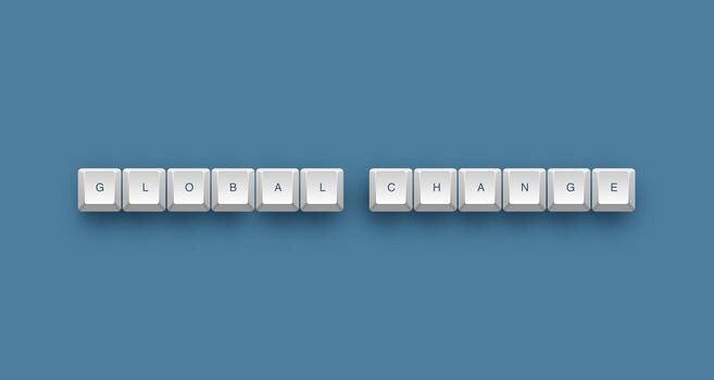 global change text on a 3d keyboard button with shadow concept series photo