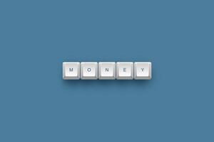 Money text on a 3d keyboard button with shadow concept series photo