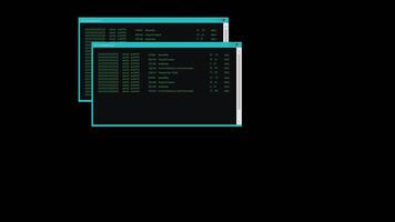 Computer screen code with background video