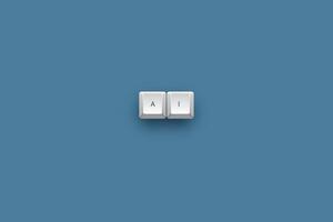 Ai text on a 3d keyboard button with shadow concept series photo