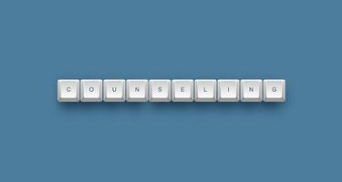 Counseling text on a 3d keyboard button with shadow concept series photo