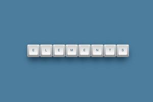 Elements text on a 3d keyboard button with shadow concept series photo