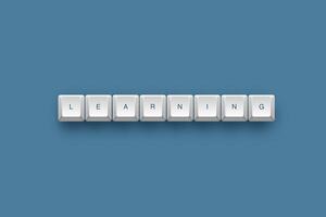 Learning text on a 3d keyboard button with shadow concept series photo