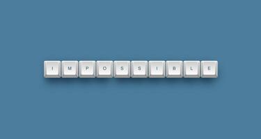 Impossible text on a 3d keyboard button with shadow concept series photo