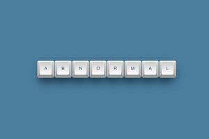 Abnormal text on a 3d keyboard button with shadow concept series photo