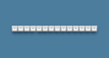 attractiveness text on a 3d keyboard button with shadow concept series photo