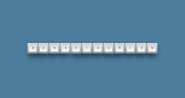 behaviourism text on a 3d keyboard button with shadow concept series photo
