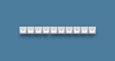 hypothesis text on a 3d keyboard button with shadow concept series photo
