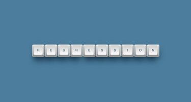 regression text on a 3d keyboard button with shadow concept series photo